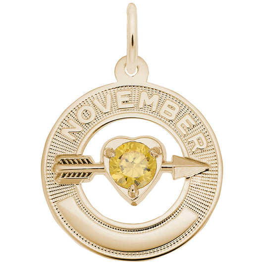 November Birthstone Charm - Love & Family Friendship Jewelry 3341