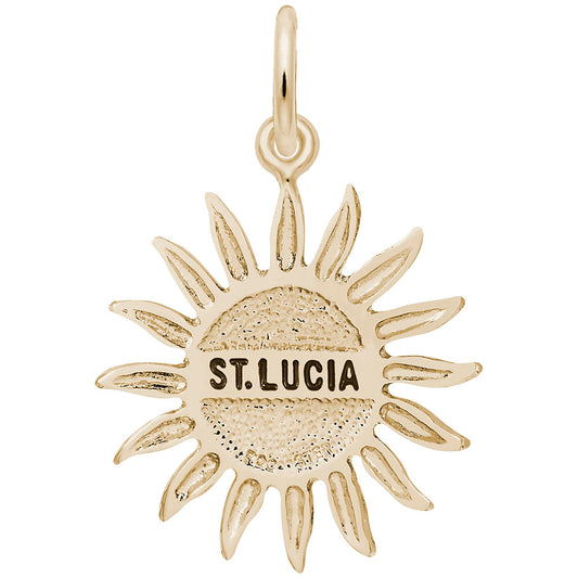St. Lucia Sun Large Charm - Tropical Island Travel Jewelry 3367