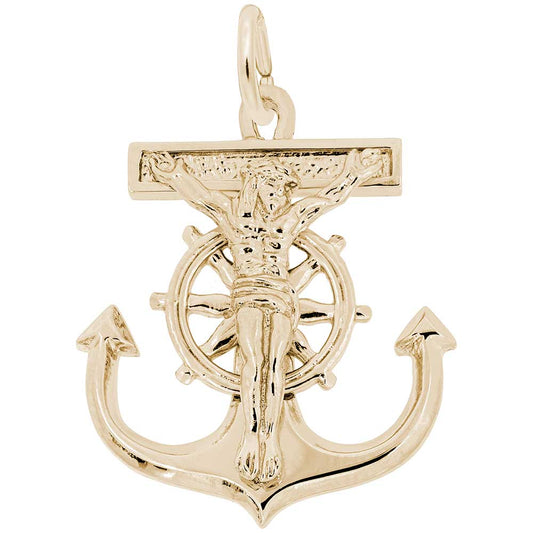 New Mariners Cross Charm - Elegant Religious Jewelry for Faith 3375