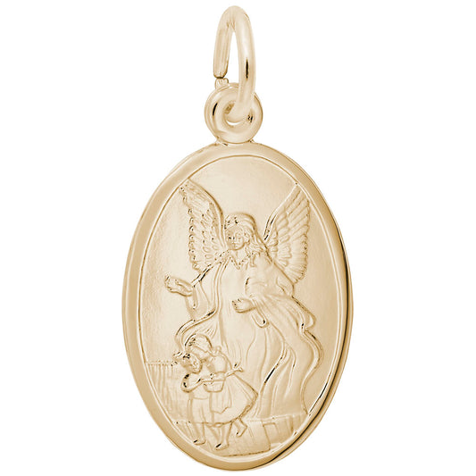 Guardian Angel Oval Disc Charm for Special Occasions & Faith 3387