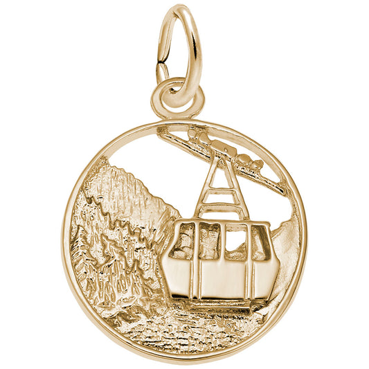Banff Mountain Gondola Disc Charm - Alberta Travel Souvenir 3421