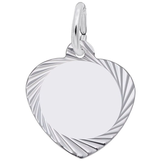 Small Diamond Faceted Heart Charm - Elegant Jewelry Accessory 3423