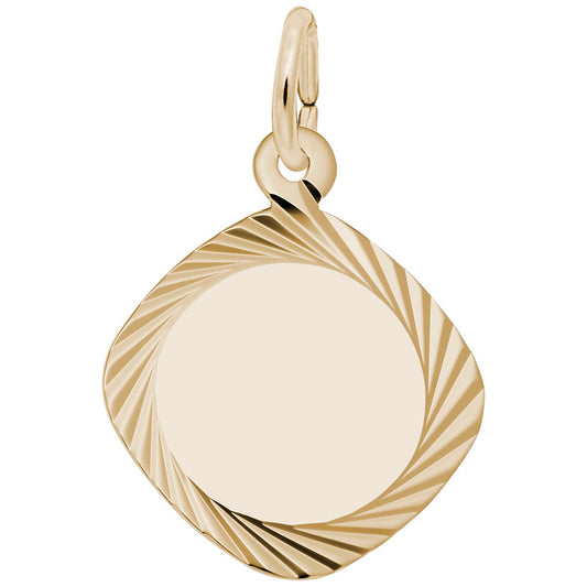 Small Square Diamond Faceted Disc Charm for Elegant Jewelry 3441