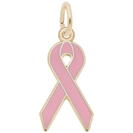 Breast Cancer Awareness Ribbon Charm - Sympathy Love Gift 3448