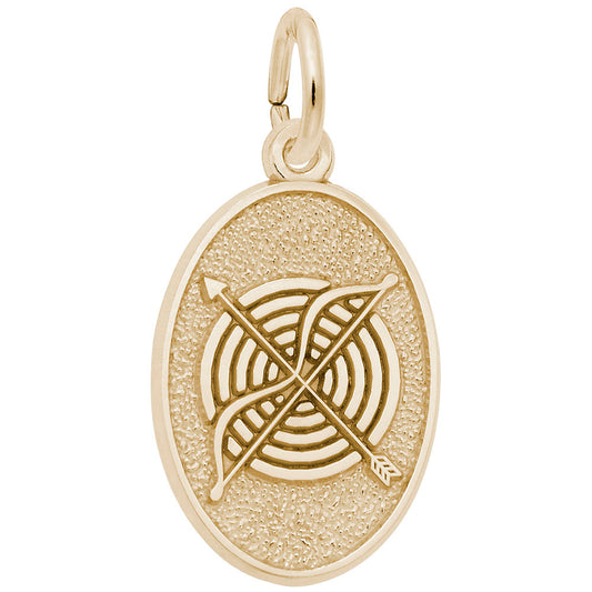 Archery Oval Disc Charm for Sports Enthusiasts - Rembrandt Charms 3477