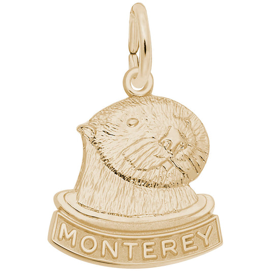 Monterey Sea Otter Charm - Nautical Sea Life Jewelry Accessory 3494