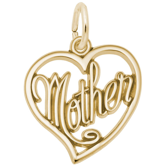 Mother Open Heart Charm - Elegant Jewelry for Moms & Babies 3500