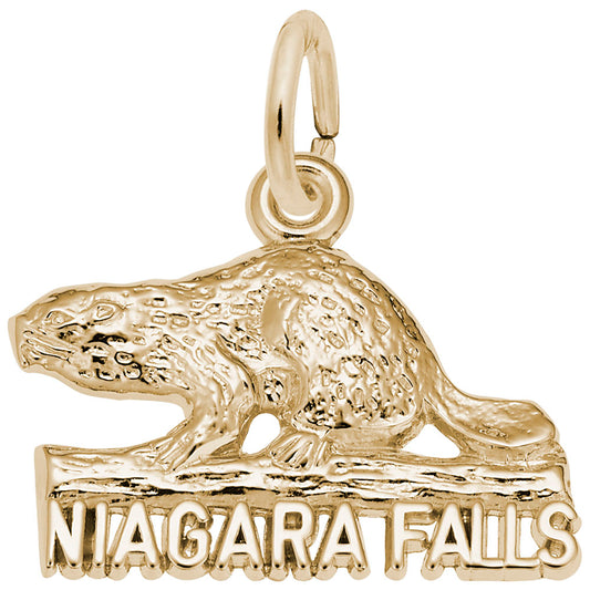 Niagara Falls Beaver Charm - Travel Souvenir Jewelry Gift 3547