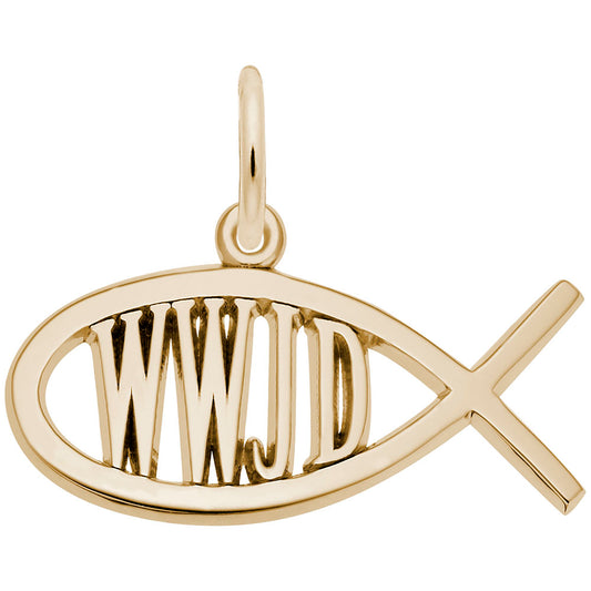 WWJD Fish Charm - Faith Symbol Jewelry for Spiritual Inspiration 3582
