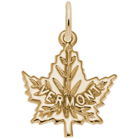 Vermont Maple Leaf Charm - Travel Souvenir Jewelry Gift 3666