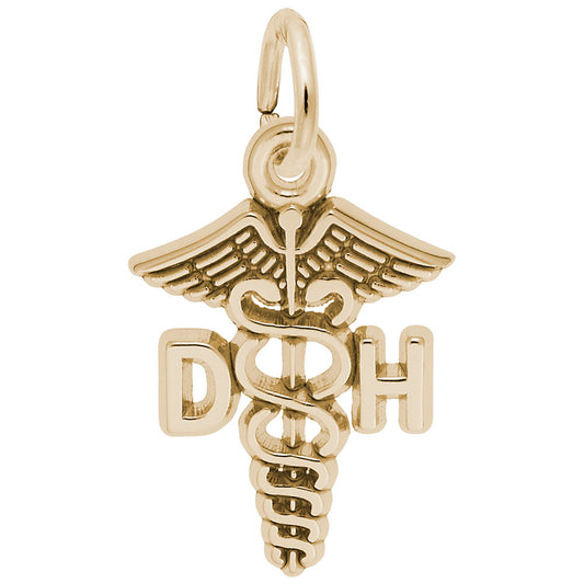 Dental Hygienist Caduceus Charm - Perfect Gift for Dental Pros 3672
