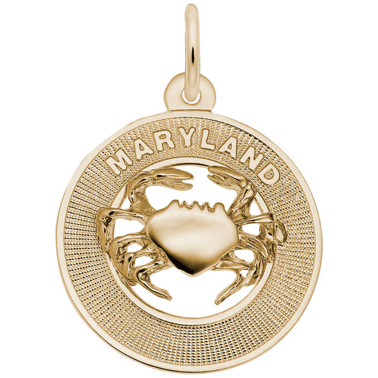 Maryland Crab Ring Charm - Unique Travel Souvenir Jewelry 3785