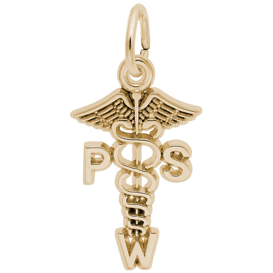 Psychiatric Social Worker Caduceus Charm for Medical Professionals 3857