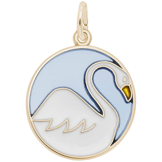 Seven Swans A-Swimming Charm for Bird Lovers - Elegant Jewelry 3907