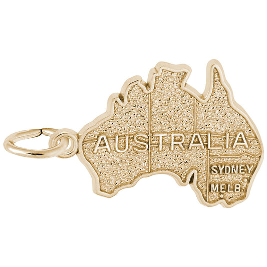 Australia Map Charm - Travel Souvenir Jewelry for Adventurers 4062