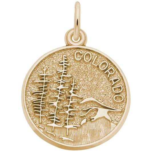Colorado Mountain Scene Charm - Travel Souvenir Jewelry Gift 4063