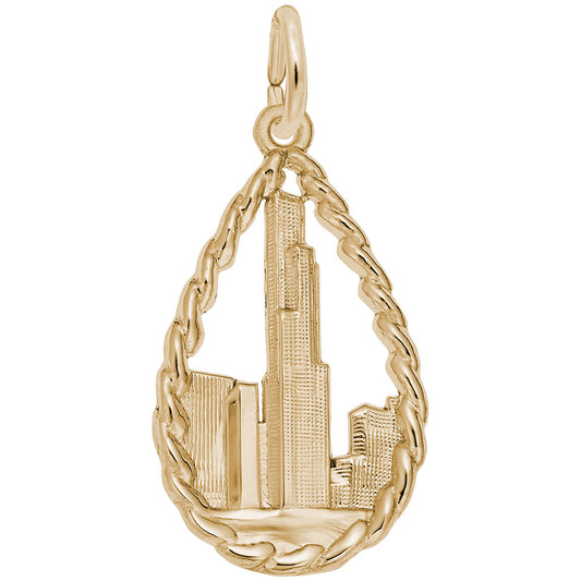 Illinois Sears Tower Charm - Travel Souvenir Jewelry Gift 4167