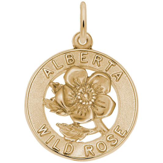 Alberta Wild Rose Charm - Travel Souvenir Jewelry for Nature Lovers 4203