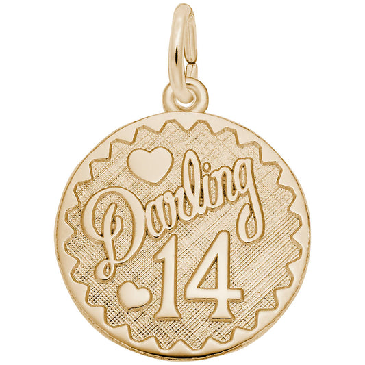 Darling Fourteen Disc Charm - Elegant Personalized Jewelry Gift 4254
