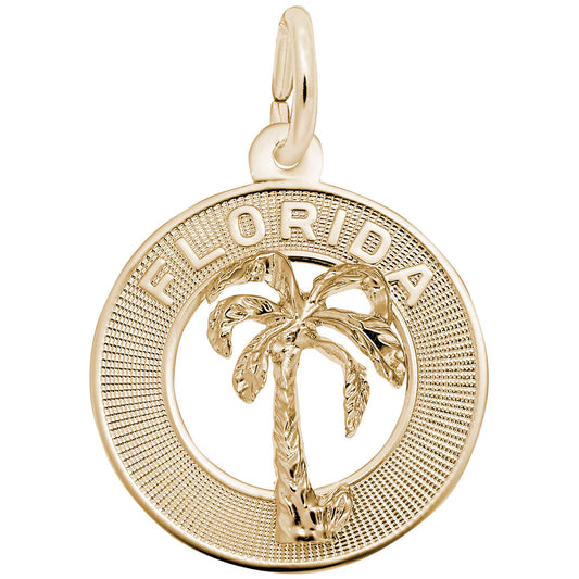 Florida Palm Tree Ring Charm - Nautical Jewelry for Beach Lovers 4398