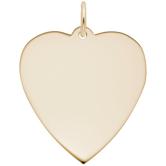 Large Classic Heart Charm - Elegant Silhouette Disc Jewelry 4606