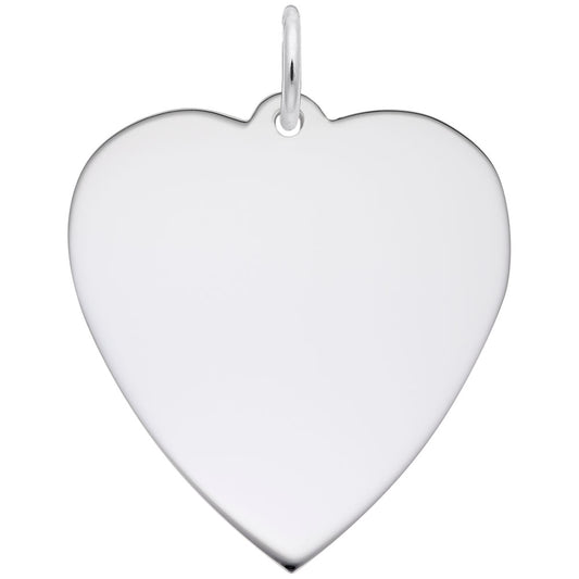Large Classic Heart Charm - Elegant Silhouette Disc Jewelry 4606
