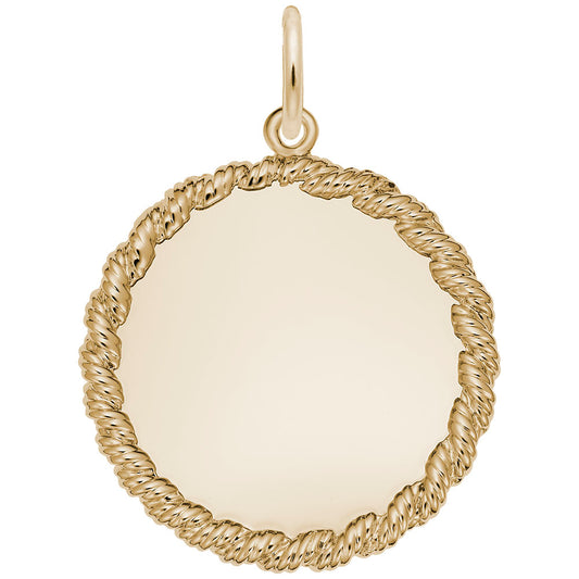 Medium Twisted Rope Disc Charm - Elegant Customizable Jewelry 4620