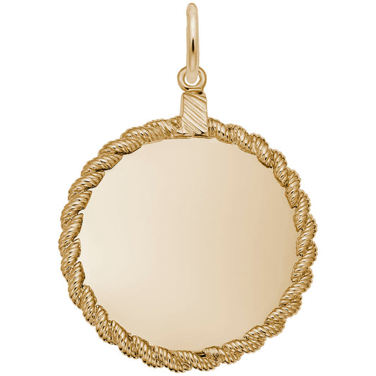 Large Twisted Rope Disc Charm for Personalized Jewelry Designs 4621
