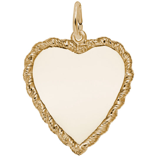 Large Classic Twisted Rope Heart Charm - Elegant Jewelry Accessory 4624
