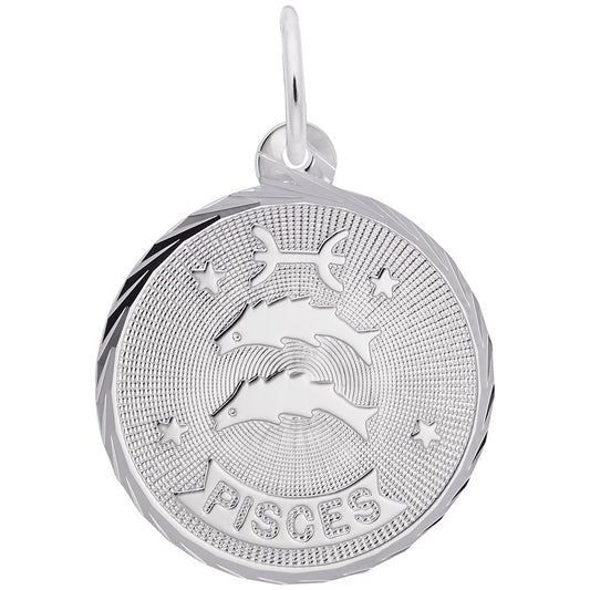 Pisces Constellation Disc Charm - Zodiac Jewelry for Astrology Lovers 4652