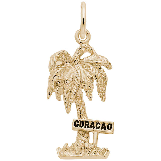 Curacao Palm Tree Charm - Tropical Island Jewelry for Travelers 4663
