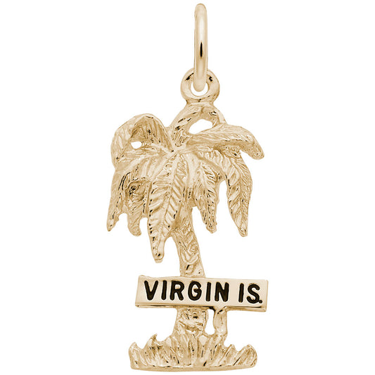 Virgin Islands Palm Tree Charm - Nautical Jewelry for Beach Lovers 4670