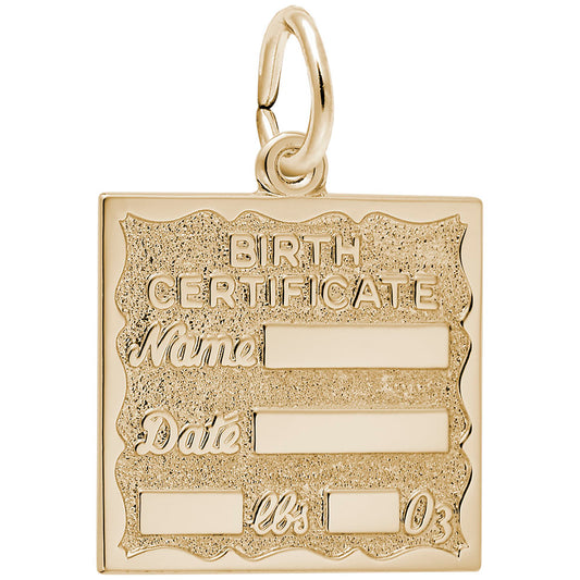 Personalized Birth Certificate Charm for Baby Keepsake Jewelry 4763
