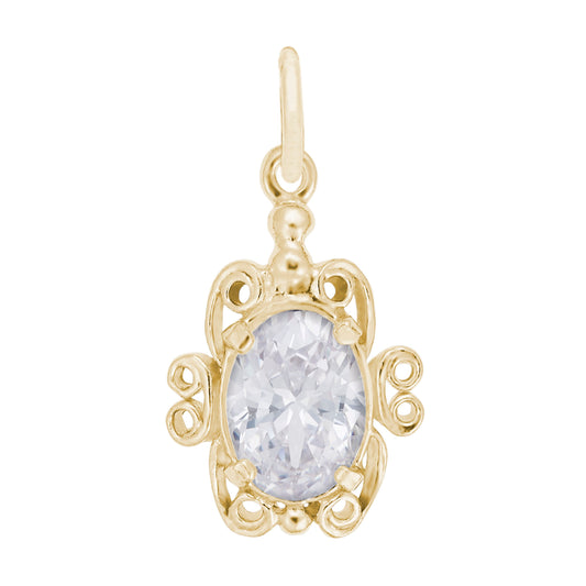 Filigree April Birthstone Charm for Baby - Family & Friendship 4764-004