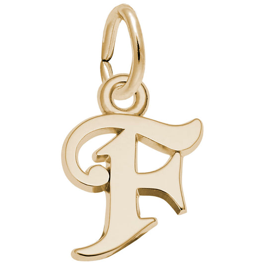 Curly Initial F Accent Charm - Elegant Personalized Jewelry 4765-006