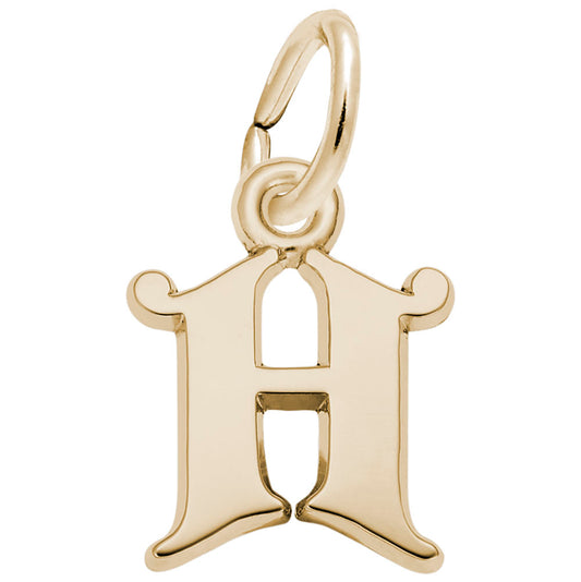 Curly Initial H Accent Charm - Personalized Letter Jewelry 4765-008