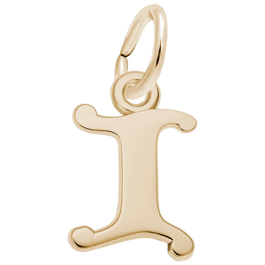 Curly Initial 'I' Accent Charm - Elegant Personalized Jewelry 4765-009