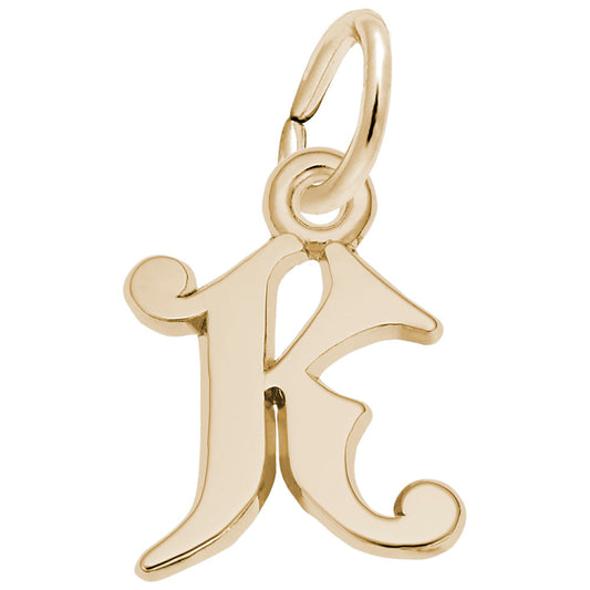 Curly Initial K Accent Charm - Elegant Personalized Jewelry 4765-011