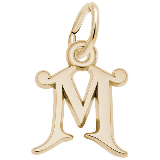 Curly Initial 'M' Accent Charm - Elegant Personalized Jewelry 4765-013
