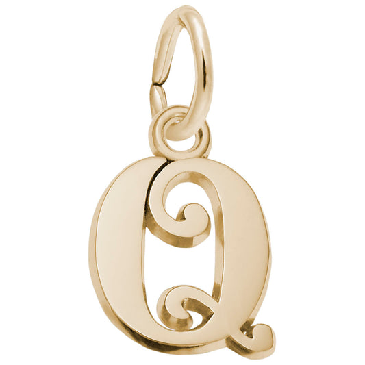 Curly Initial Q Accent Charm - Elegant Personalized Jewelry 4765-017