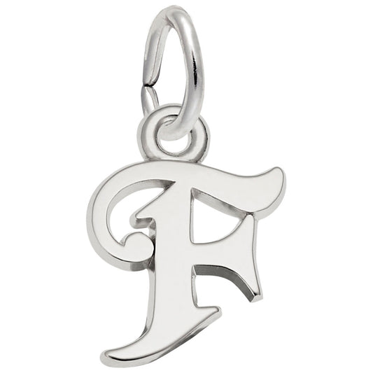 Curly Initial F Accent Charm - Elegant Personalized Jewelry 4765-006