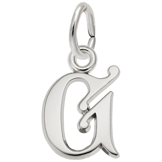 Curly Initial G Accent Charm - Elegant Personalized Jewelry 4765-007