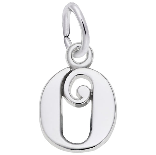 Curly Initial 'O' Accent Charm - Elegant Personalized Jewelry 4765-015