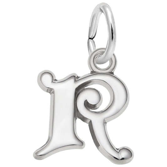 Curly Initial R Accent Charm - Elegant Personalized Jewelry 4765-018