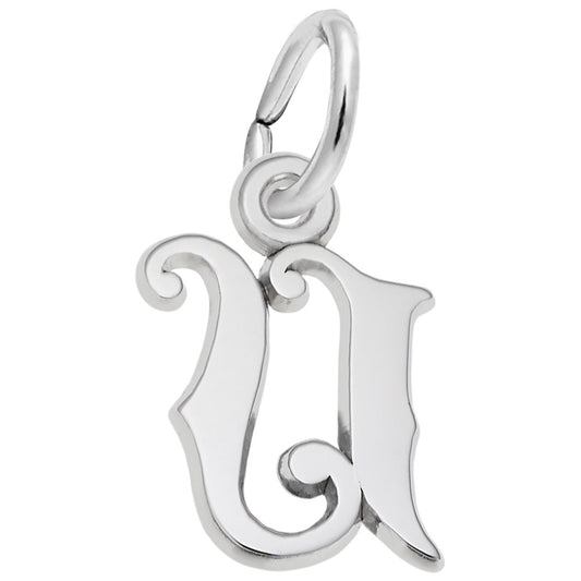 Curly Initial U Accent Charm - Elegant Personalized Jewelry 4765-021