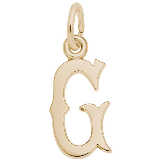 Personalized Blackletter Initial 'G' Charm - Customizable Jewelry 4766-007
