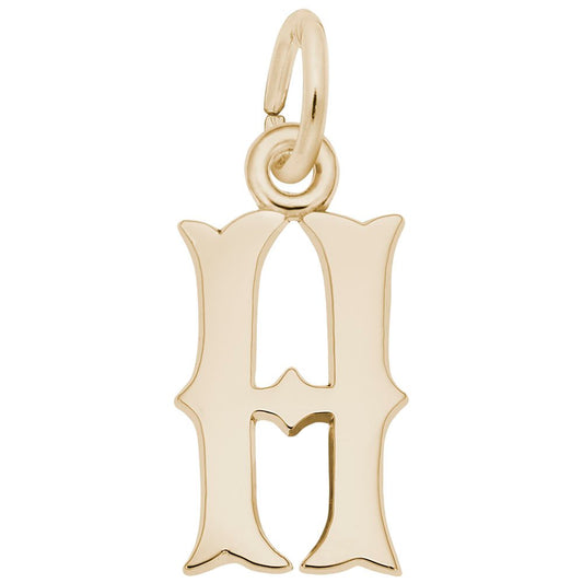Personalized Blackletter Initial 'H' Charm - Elegant Custom Jewelry 4766-008