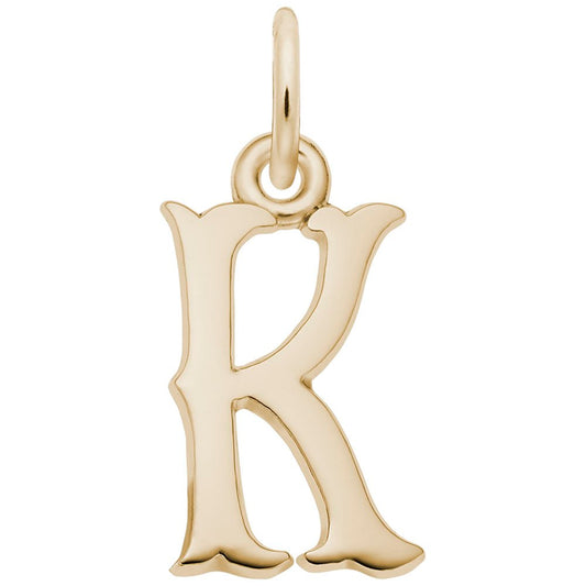 Personalized Blackletter Initial K Charm - Elegant Custom Jewelry 4766-011