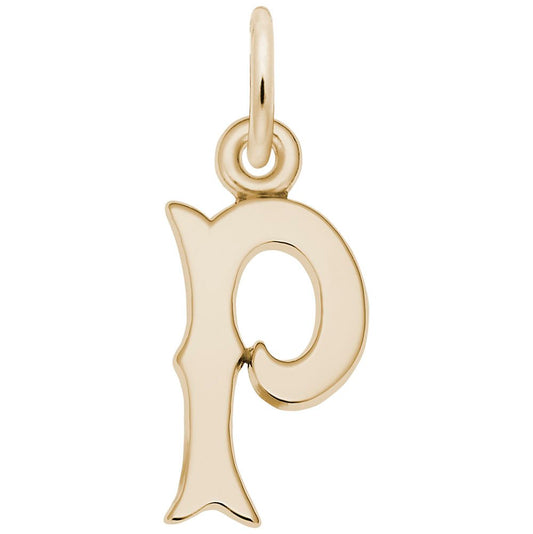 Personalized Blackletter Initial 'P' Charm - Elegant Custom Jewelry 4766-016
