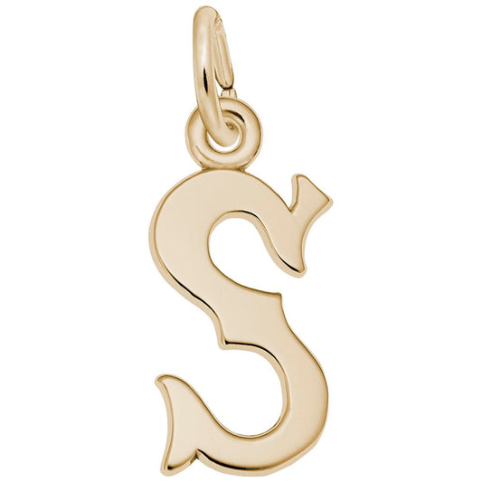 Personalized Blackletter Initial 'S' Charm - Custom Letter Jewelry 4766-019
